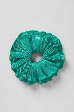 Spruce Green Women Alo Yoga Micro Plisse Oversize Scrunchie | Australia 82173-TAUO
