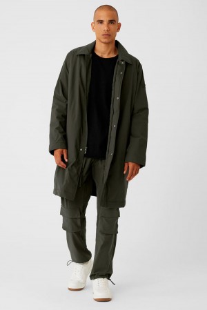 Stealth Green Men Alo Yoga Signature Overcoat | Australia 39217-KAEM
