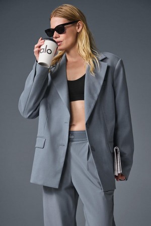 Steel Grey Women Alo Yoga First-Class Blazer | Australia 42893-GWHN