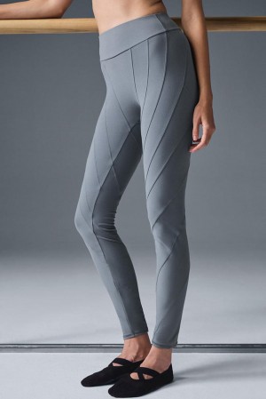 Steel Grey / Grey Women Alo Yoga Alosoft High-Waist Sunray Legging | Australia 06534-XFIP