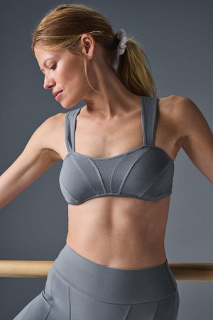 Steel Grey / Grey Women Alo Yoga Alosoft Sunray Bra | Australia 51934-KNEB