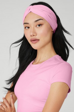 Sweet Pink Women Alo Yoga Alosoft Headband | Australia 70195-CBGQ