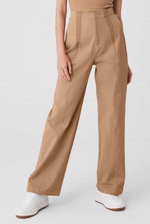 Toasted Almond Women Alo Yoga High-Waist On Point Moto Pant | Australia 56809-TZBS