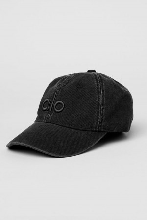 Vintage Black Men Alo Yoga Washed Off-Duty Cap | Australia 53876-UMPD