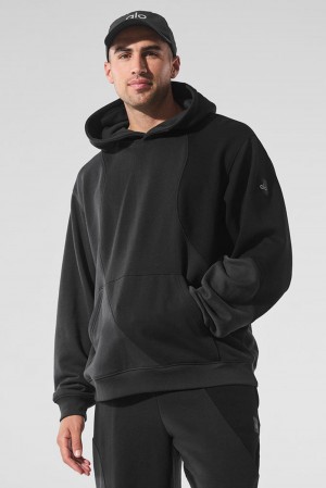 Vintage Black Tonal Men Alo Yoga Make Waves Hoodie | Australia 59846-ZRMY
