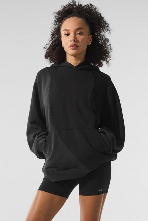 Vintage Black Tonal Women Alo Yoga Make Waves Hoodie | Australia 41539-NOYZ