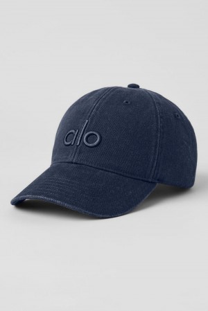 Vintage Navy Men Alo Yoga Washed Off-Duty Cap | Australia 76503-NOBX