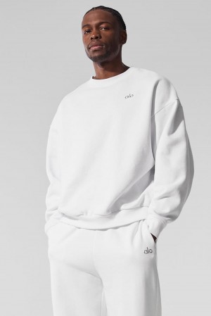 White Men Alo Yoga Accolade Crew Neck Pullover | Australia 43512-QUJS