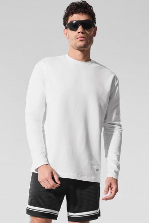 White Men Alo Yoga Double Take Crew Long Sleeve | Australia 59086-CMRN