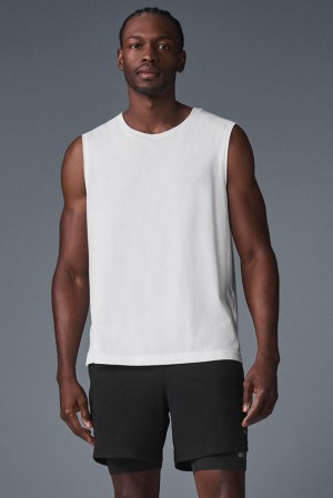 White Men Alo Yoga The Triumph Muscle Tank | Australia 69753-DXJI