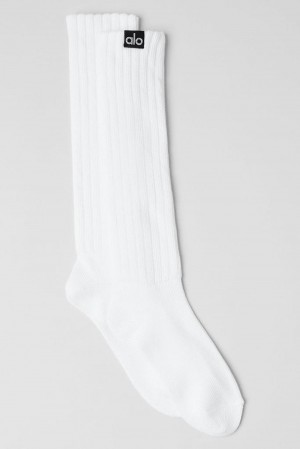 White Men Alo Yoga Unisex Scrunch Sock | Australia 46025-NFAY
