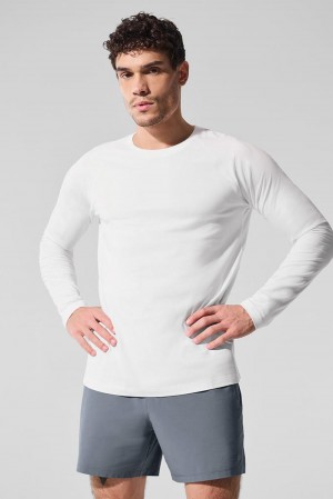 White Men Alo Yoga Vapor Crewneck Long Sleeve | Australia 52146-JLCR