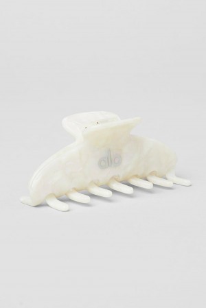 White Pearl Women Alo Yoga 90's Claw Clip Hair Claw | Australia 30215-ZGKW
