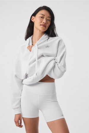 White Women Alo Yoga Accolade Hoodie | Australia 97164-ETFJ