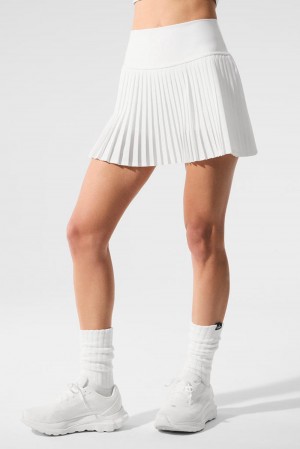 White Women Alo Yoga Grand Slam Tennis Skirt | Australia 83756-SPFL