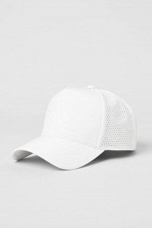 White Women Alo Yoga Performance District Trucker Hat | Australia 42769-OIMA
