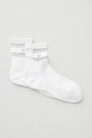 White Women Alo Yoga Pulse Grip Sock | Australia 68152-TBLI