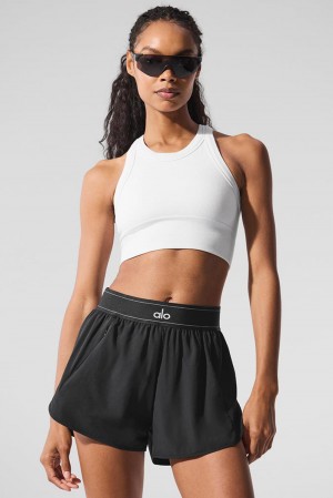 White Women Alo Yoga Seamless Delight High Neck Bra | Australia 26971-IPRB