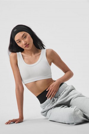 White Women Alo Yoga Wellness Bra | Australia 62457-LVYM