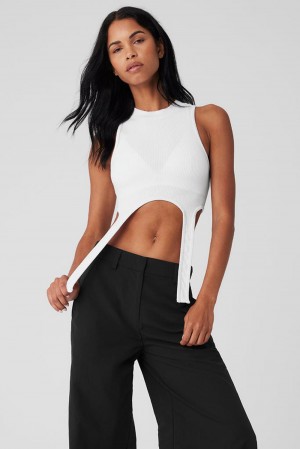 White Women Alo Yoga Wellness Rib Flaunt Tank | Australia 03286-MCNI