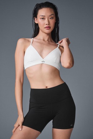 White / Black Women Alo Yoga Splendor Bra | Australia 18067-GJIM