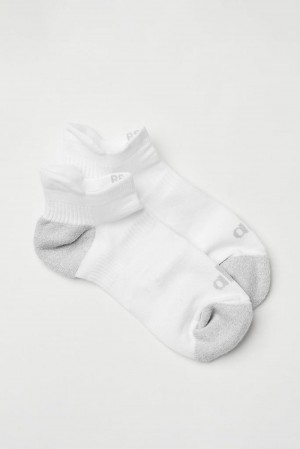 White / Dove Grey Women Alo Yoga Performance Tab Sock | Australia 41905-XZRP