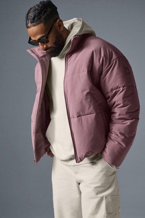 Woodrose Men Alo Yoga Stretch Woven Street Puffer Jacket | Australia 67810-WTLU