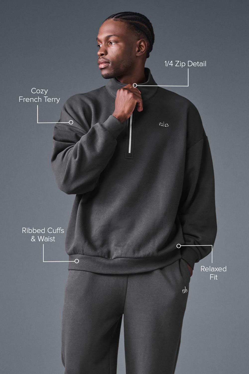 Anthracite Men Alo Yoga Accolade 1/4 Zip Pullover | Australia  05639-THSR