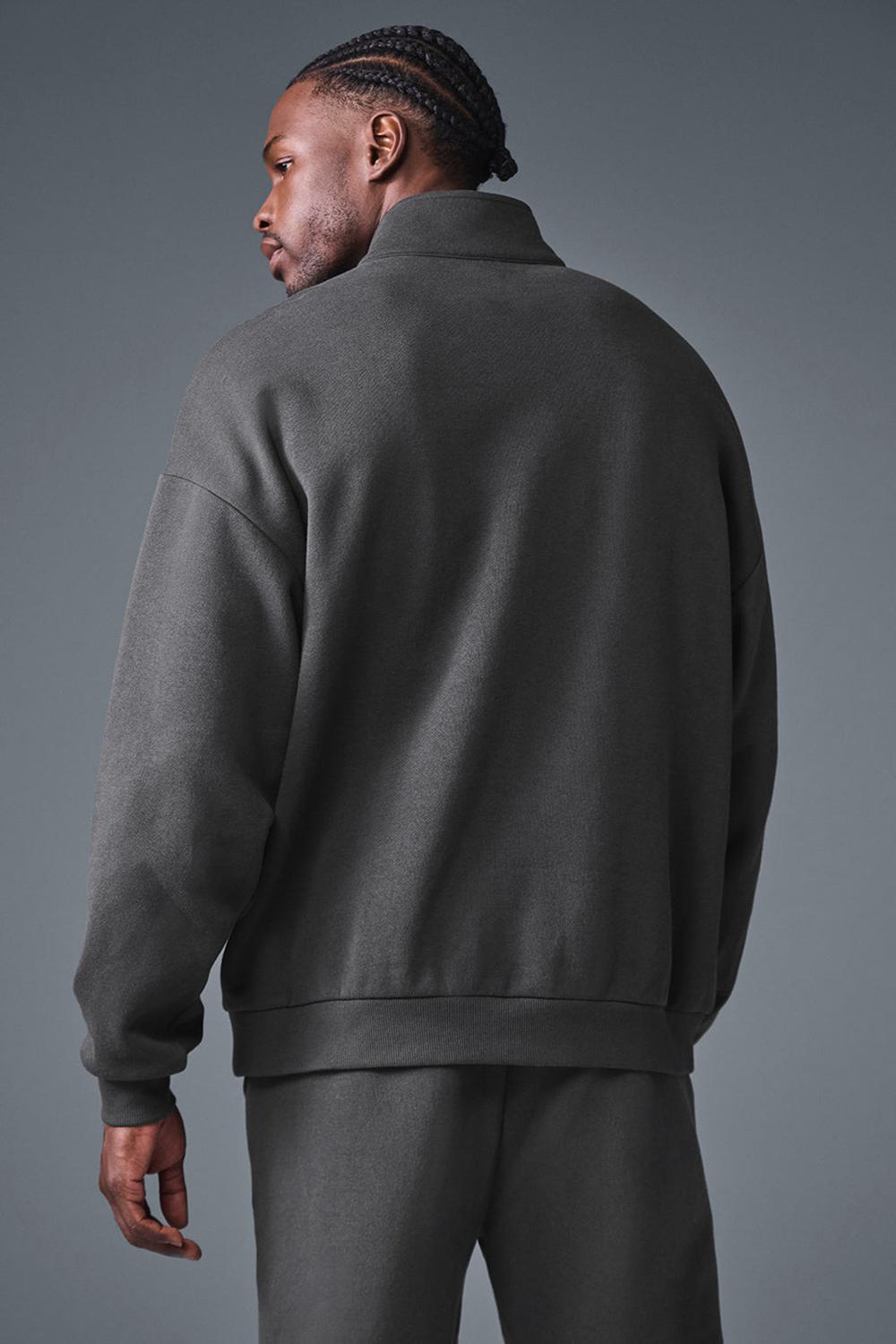 Anthracite Men Alo Yoga Accolade 1/4 Zip Pullover | Australia  05639-THSR
