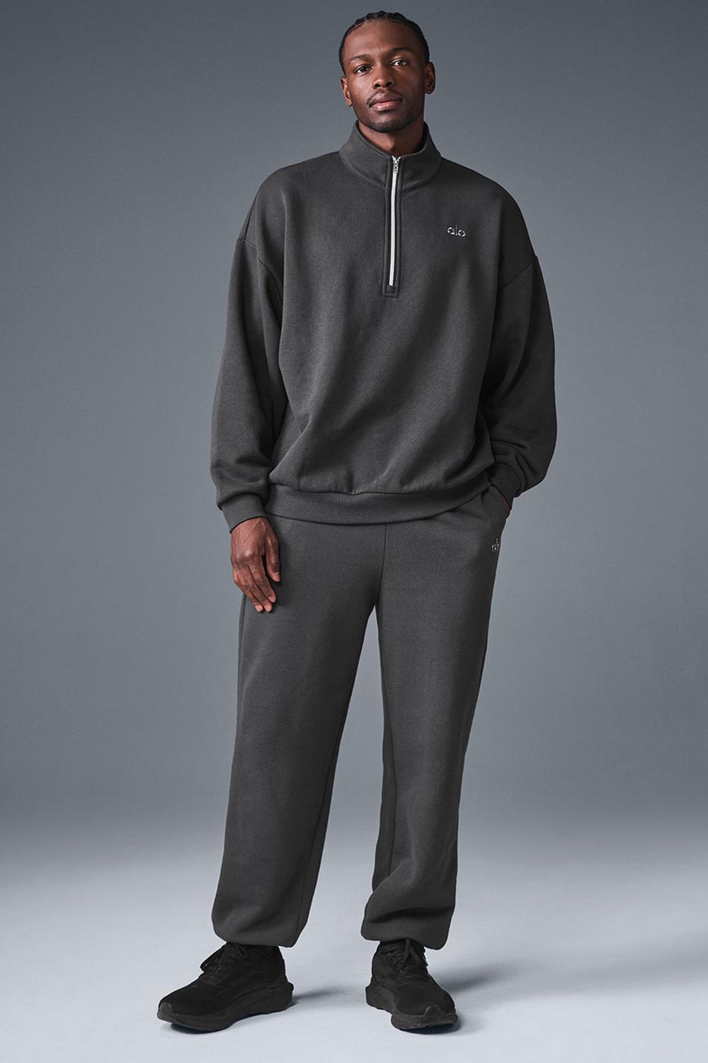 Anthracite Men Alo Yoga Accolade 1/4 Zip Pullover | Australia  05639-THSR