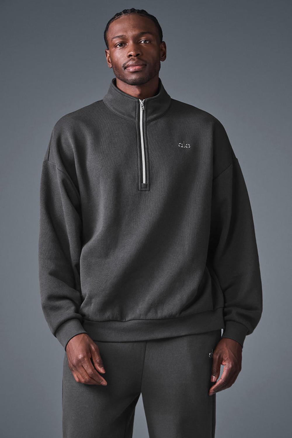 Anthracite Men Alo Yoga Accolade 1/4 Zip Pullover | Australia  05639-THSR