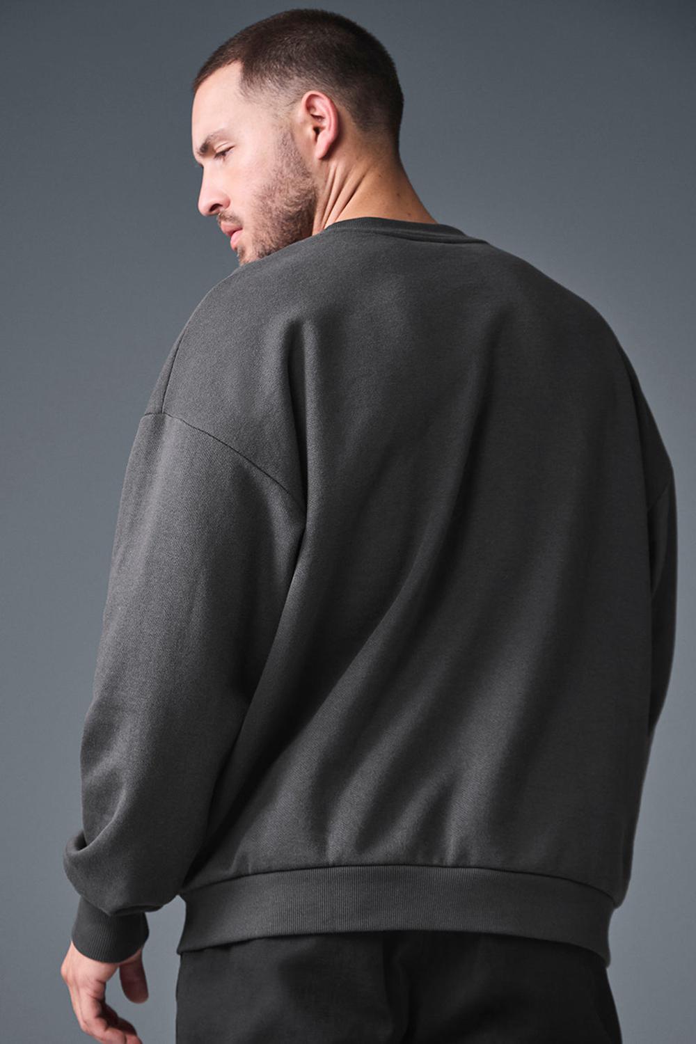 Anthracite Men Alo Yoga Accolade Crew Neck Pullover | Australia  76039-QNBJ
