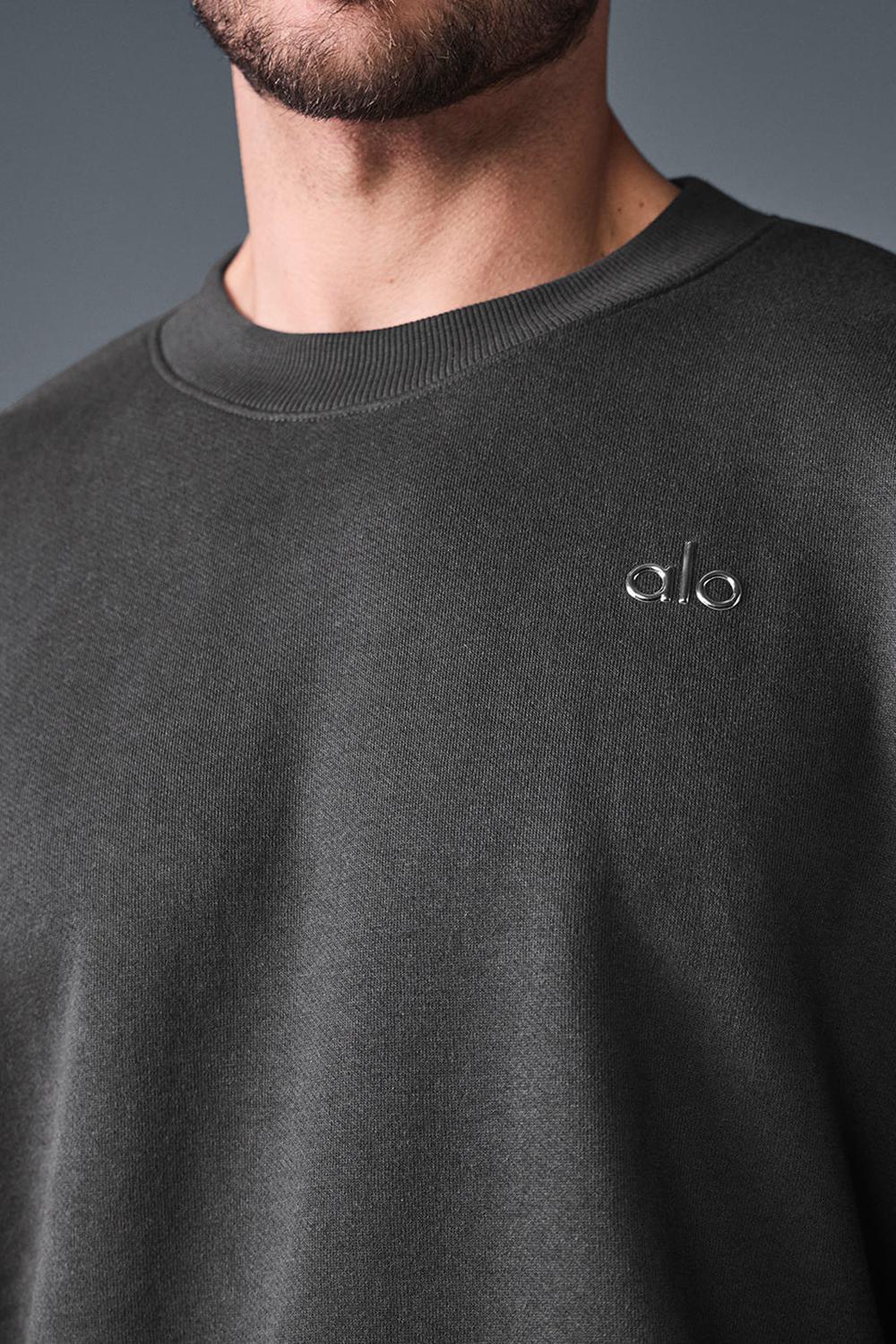 Anthracite Men Alo Yoga Accolade Crew Neck Pullover | Australia  76039-QNBJ