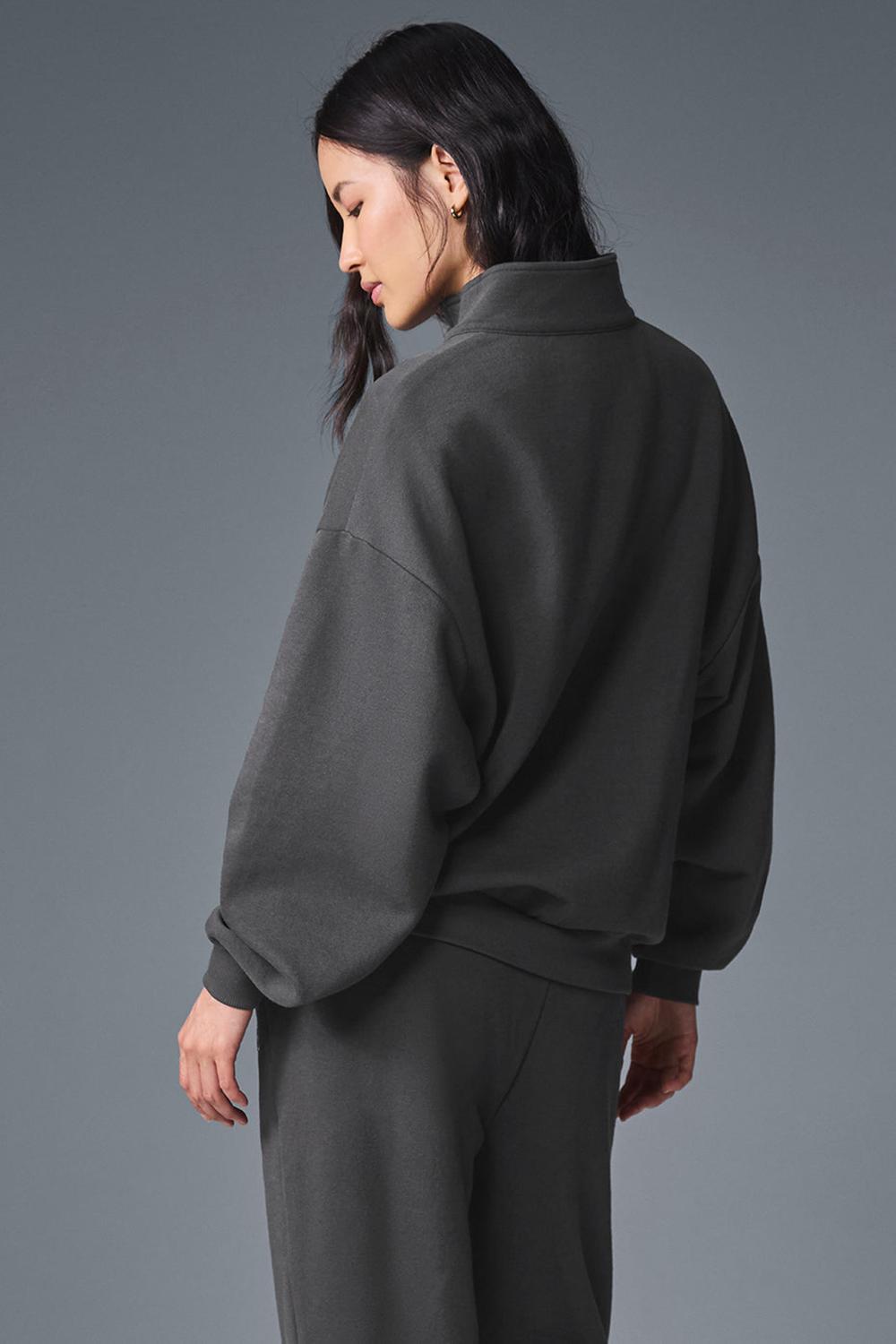 Anthracite Women Alo Yoga Accolade 1/4 Zip Pullover | Australia  32586-VKWR