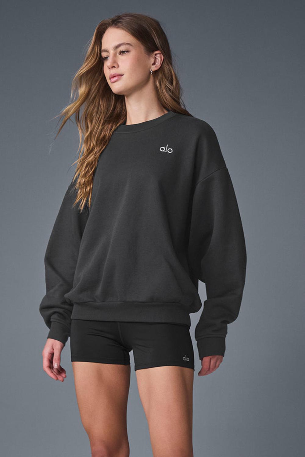 Anthracite Women Alo Yoga Accolade Crew Neck Pullover | Australia  37265-IGYF