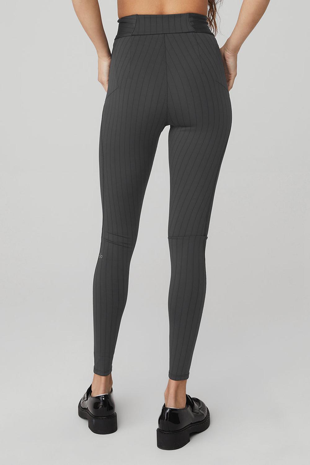 Anthracite / Black Women Alo Yoga Pinstripe Jacquard Extreme High-Waist Legging | Australia  53416-RKMP
