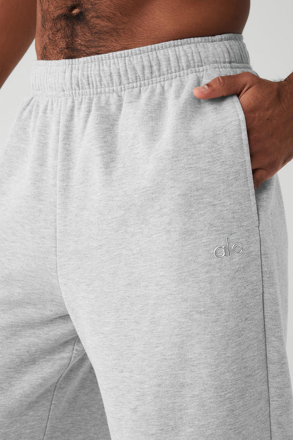 Athletic Heather Grey Men Alo Yoga Accolade Straight Leg Sweatpant | Australia  24657-JRZB