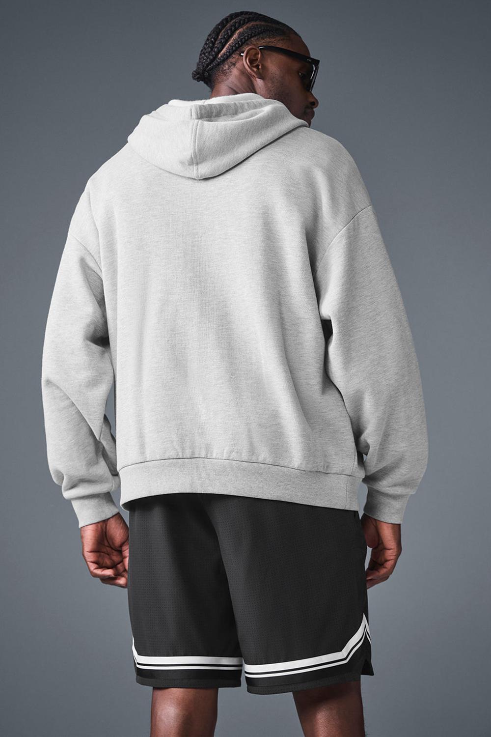 Athletic Heather Grey Men Alo Yoga Accolade Full Zip Hoodie | Australia  76194-YJZT