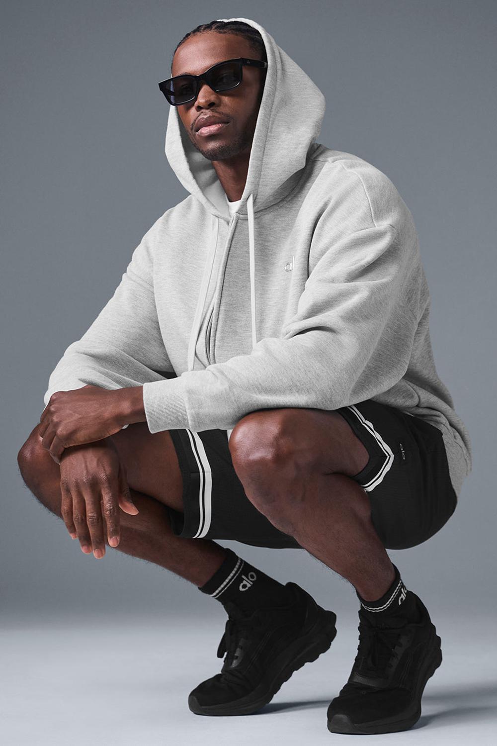 Athletic Heather Grey Men Alo Yoga Accolade Full Zip Hoodie | Australia  76194-YJZT