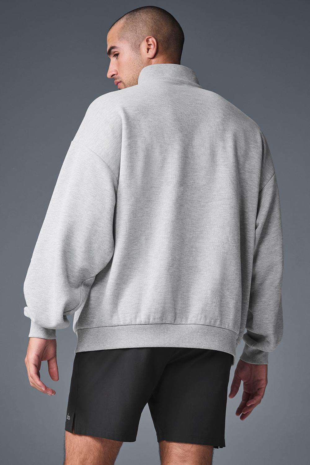 Athletic Heather Grey Men Alo Yoga Accolade 1/4 Zip Pullover | Australia  20341-SQUG
