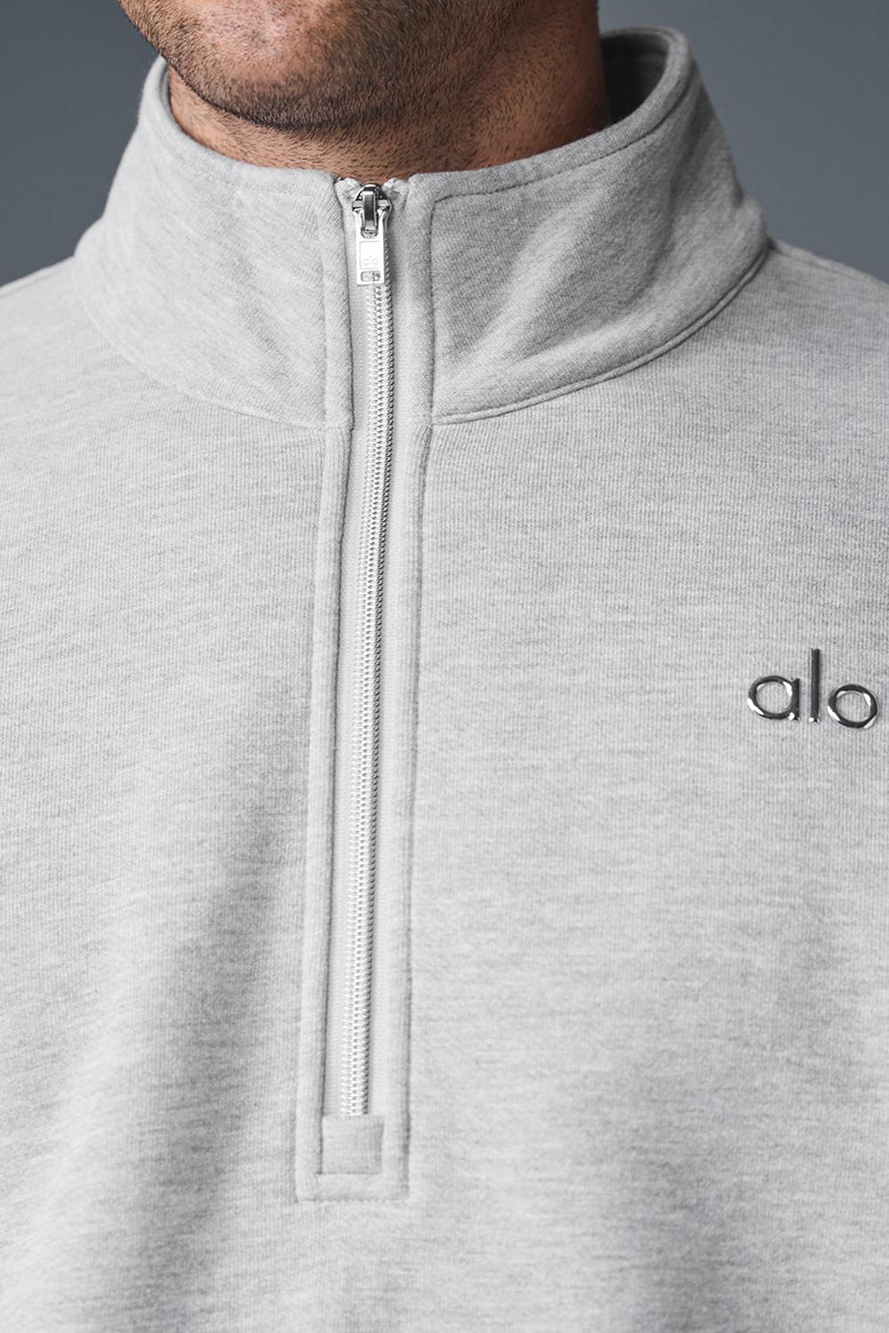 Athletic Heather Grey Men Alo Yoga Accolade 1/4 Zip Pullover | Australia  20341-SQUG