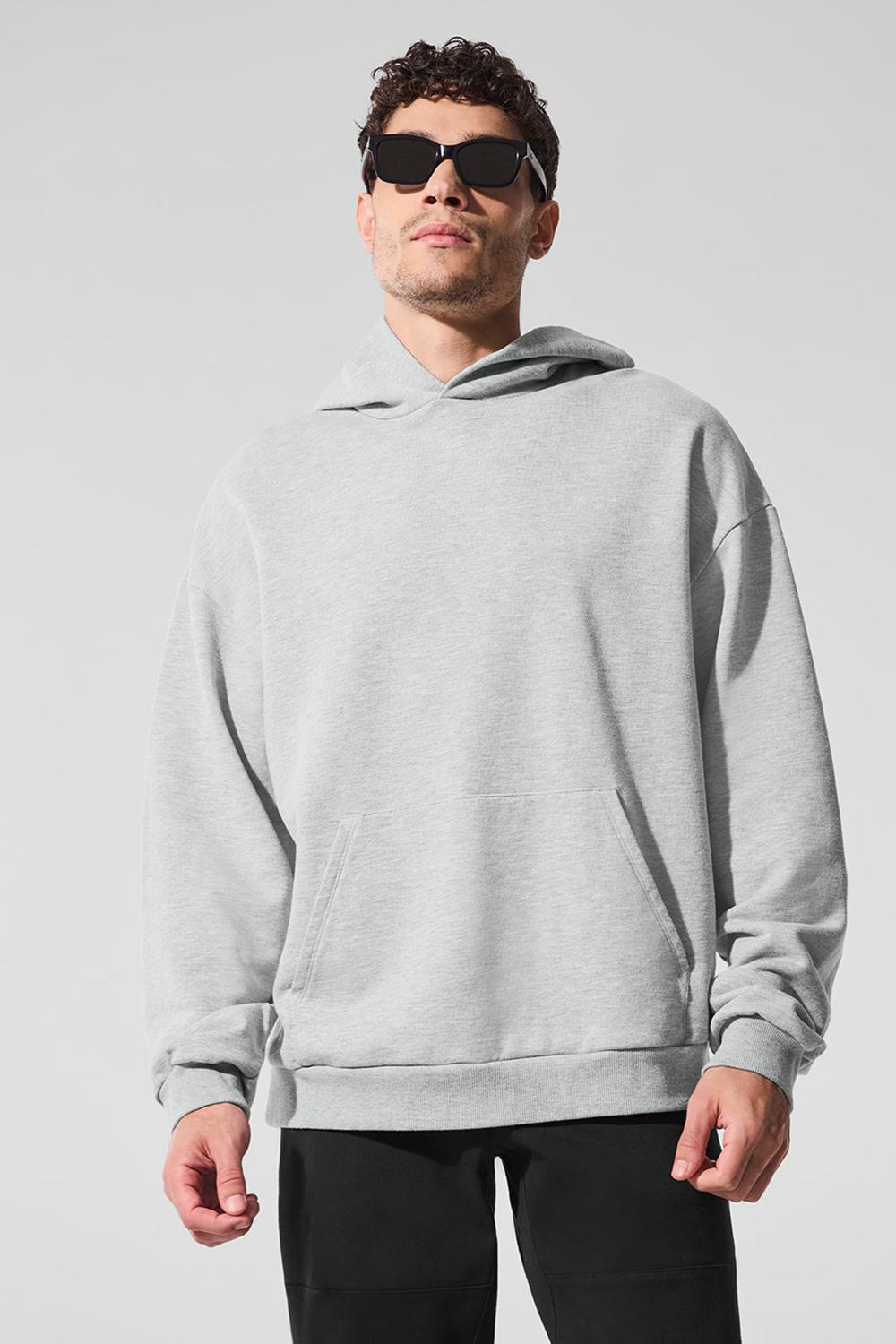 Athletic Heather Grey Men Alo Yoga Chill Hoodie | Australia  18360-MPIE