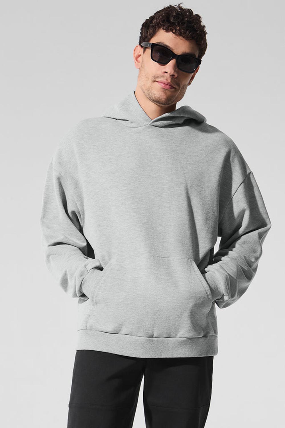 Athletic Heather Grey Men Alo Yoga Chill Hoodie | Australia  18360-MPIE