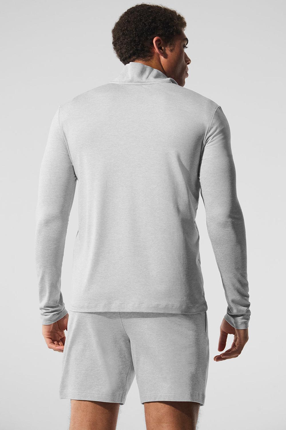 Athletic Heather Grey Men Alo Yoga Conquer 1/4 Zip Reform Long Sleeve | Australia  54081-ECLI