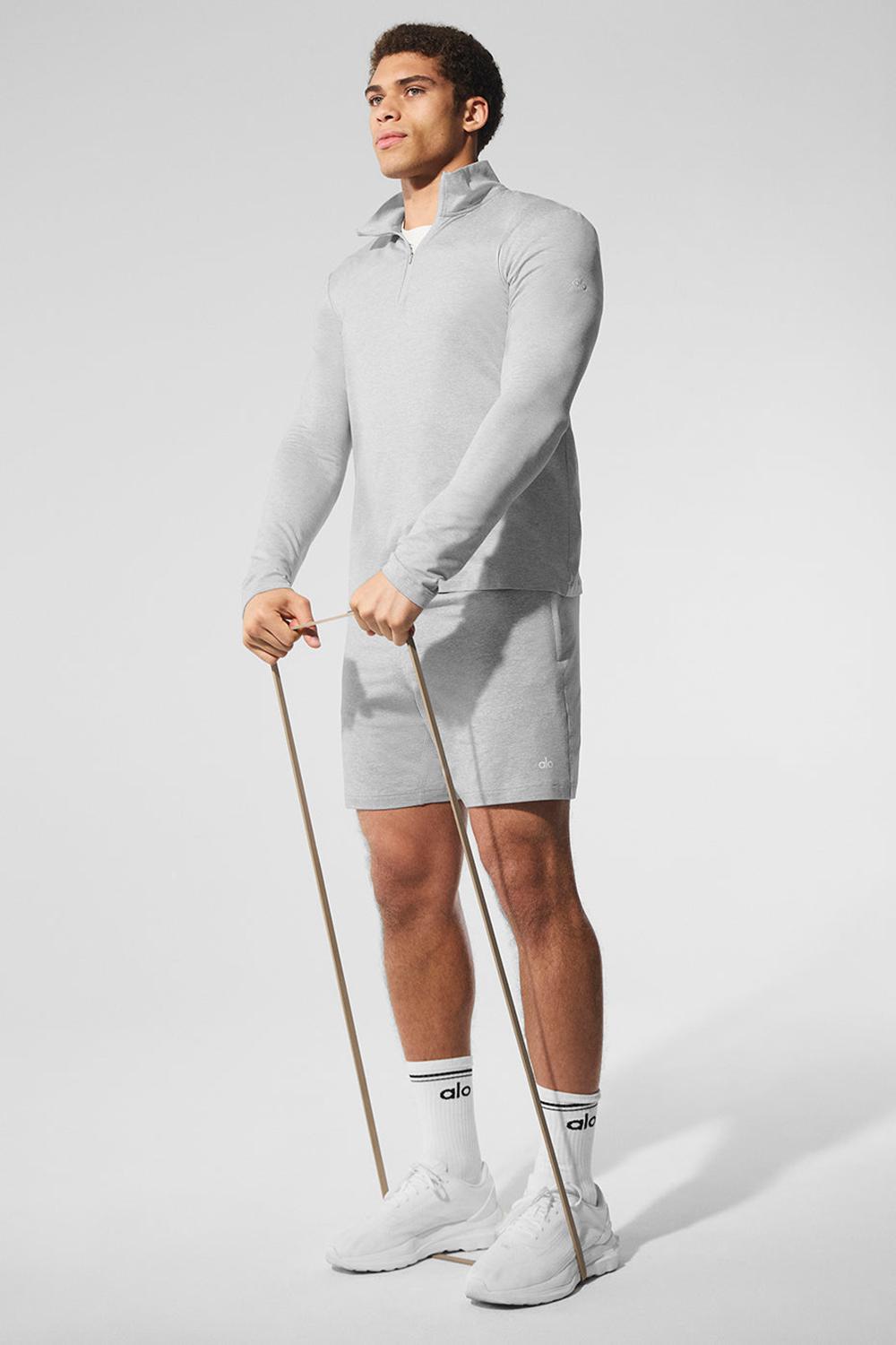Athletic Heather Grey Men Alo Yoga Conquer 1/4 Zip Reform Long Sleeve | Australia  54081-ECLI