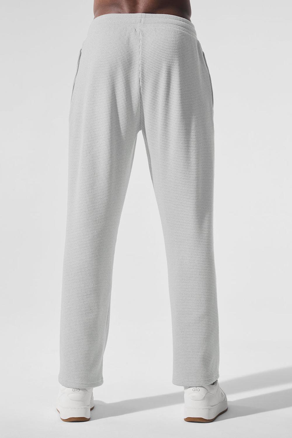 Athletic Heather Grey Men Alo Yoga Elevate Waffle Straight Leg Pant | Australia  40796-QLJR
