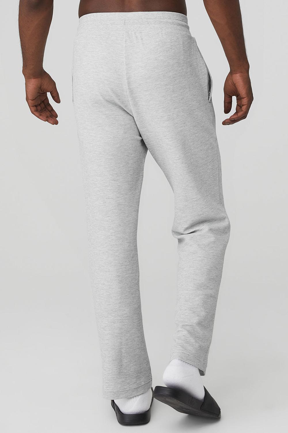 Athletic Heather Grey Men Alo Yoga Micro Waffle Fast Break Sweatpant | Australia  08319-ELGP