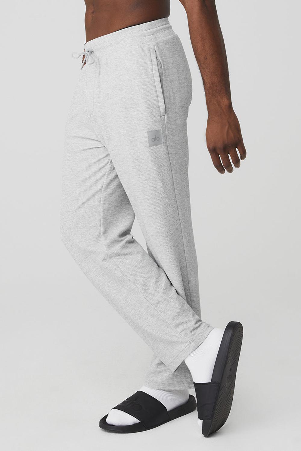 Athletic Heather Grey Men Alo Yoga Micro Waffle Fast Break Sweatpant | Australia  08319-ELGP