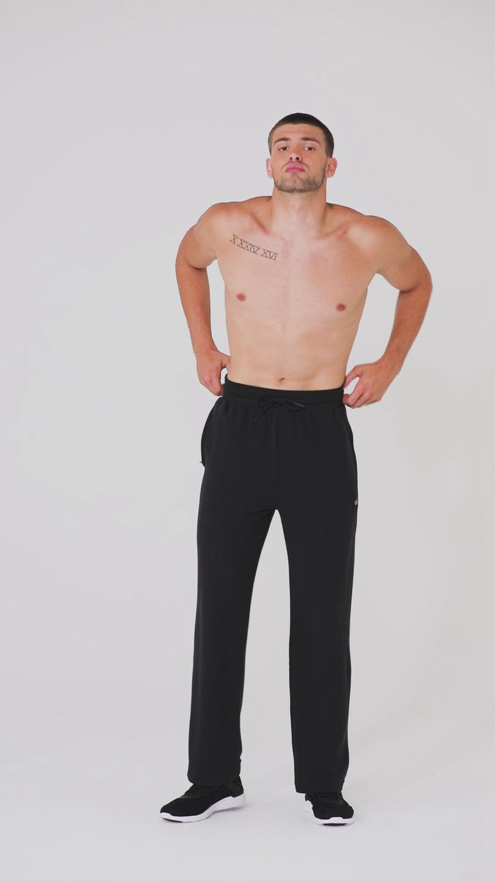 Athletic Heather Grey Men Alo Yoga Micro Waffle Fast Break Sweatpant | Australia  08319-ELGP