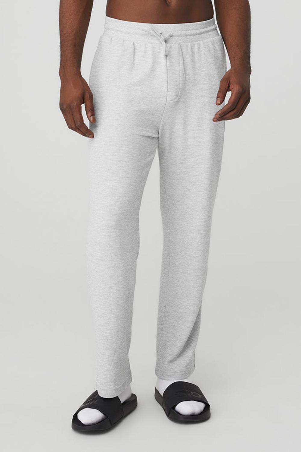 Athletic Heather Grey Men Alo Yoga Micro Waffle Fast Break Sweatpant | Australia  08319-ELGP